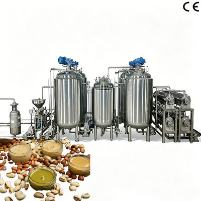 Máquina de mezclado de mantequilla de maní / tanque de enfriamiento automática completa para hacer pasta de pistacho con control de programa PLC
