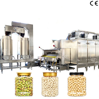 500~1000 kg/h de acero inoxidable de grado alimenticio máquina de blanqueo de cacahuetes asados equipo de pelado de pistachos para plantas de procesamiento de nueces