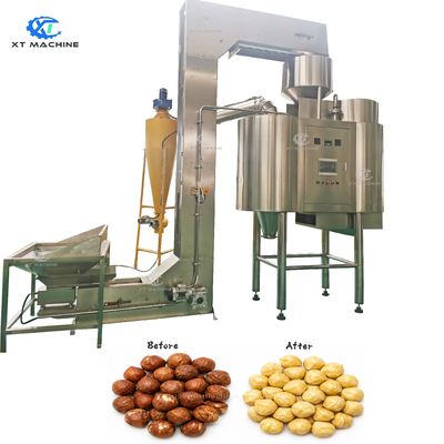 Un buen precio. Máquina de blanqueo automático de cacahuetes/pistachos/avellanas con un índice de pelado del 98% y una capacidad de 500 kg/1000 kg en línea