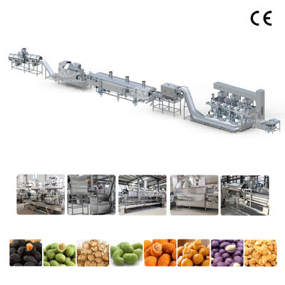 Un buen precio. Línea de producción de maní recubierto con control PLC llave en mano | Planta industrial de condimentos para freír con revestimiento de nueces en línea