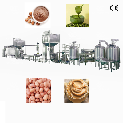 Un buen precio. Línea de producción de mantequilla de maní totalmente automática SS304 con capacidad de 500-2000 kg/h para la fabricación de pasta de frutos secos en línea