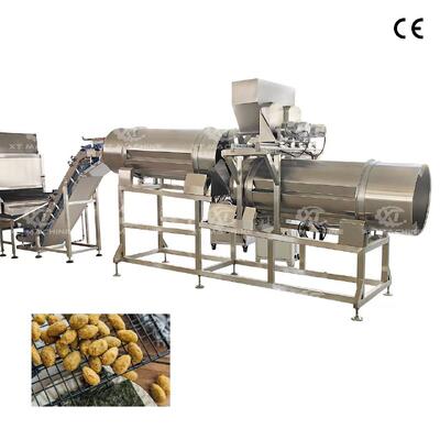 Un buen precio. Máquina de moldear hamburguesas de maní con revestimiento de masa de alta velocidad industrial controlada por PLC Equipo de fabricación de bocadillos de nueces hinchadas en línea