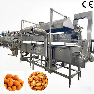 Máquina industrial de gran capacidad para freír continuamente de forma automática para copos de maíz y frutos secos, alta eficiencia con certificado CE